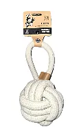 Игрушка для собак Coto мяч-петля, белый 11 см