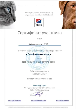 Шляхтина З.В. - Лимфангиэктазия