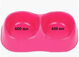 MAYA double L - миска двойная пластиковая, 0,6 л (32x17x11h)